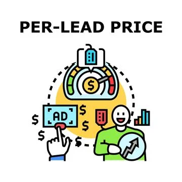 Per lead price concept for cost calculating 스톡 일러스트