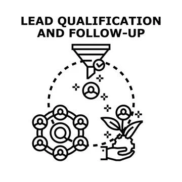 Lead qualification and follow up process development diagram Stock Illustration