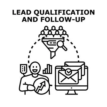 Lead qualification and follow up process for marketing success Stock Illustration