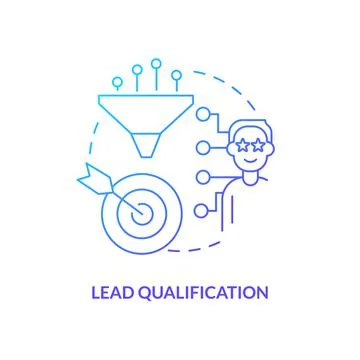 Lead qualification blue gradient concept icon Illustrazione stock