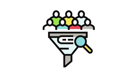 Lead qualification color icon animation Stock Footage 326100718