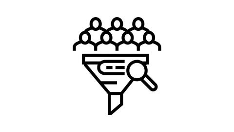 Lead qualification line icon animation Stock Footage 326137021