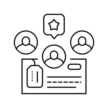 Lead scoring technical sales engineer line icon vector illustration Stock Illustration