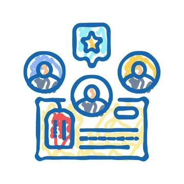 Lead scoring technical sales engineer icon doodle illustration 스톡 일러스트