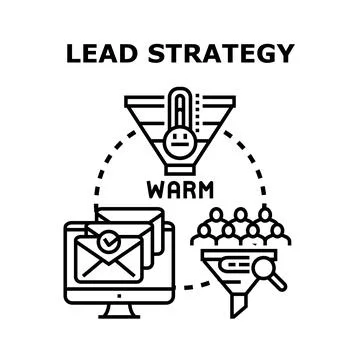 Lead strategy concept managing sales funnels and customer generation Stock Illustration