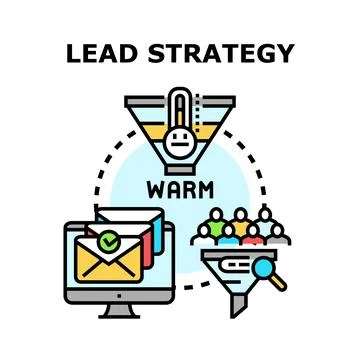 Lead strategy concept managing sales funnels and customer generation Stock Illustration