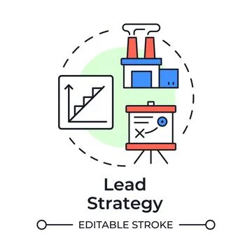 Lead strategy multi color concept icon Stock Illustration