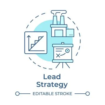 Lead strategy soft blue concept icon Stock Illustration