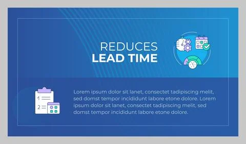 Lead time reduce presentation slide template Stock Illustration