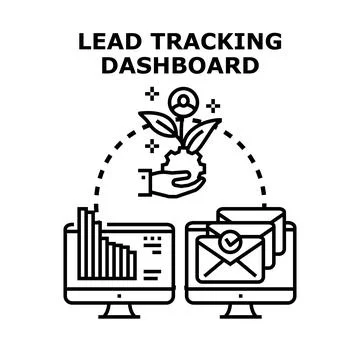 Lead tracking dashboard vector concept illustration Stockillustratie