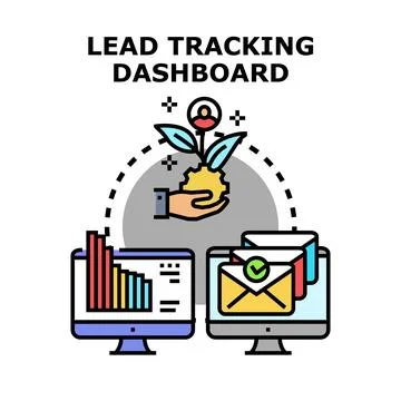 Lead tracking dashboard vector concept illustration Stock Illustration