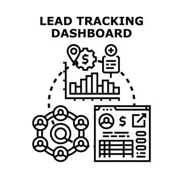 Lead tracking dashboard visualizing business growth data Stock Illustration