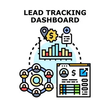 Lead tracking dashboard visualizing business growth data Stock Illustration