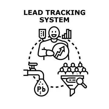 Lead tracking system capturing customer data for business growth Stock Illustration