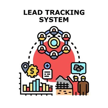 Lead tracking system concept for business management Stock Illustration