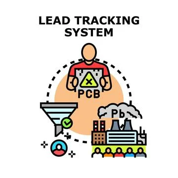 Lead tracking system controlling hazardous material emission Ilustração Stock