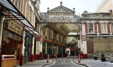 Leadenhall Market at lockdown Stock Photos