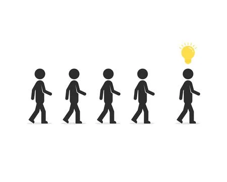 Leader ahead with good idea Illustrazione stock