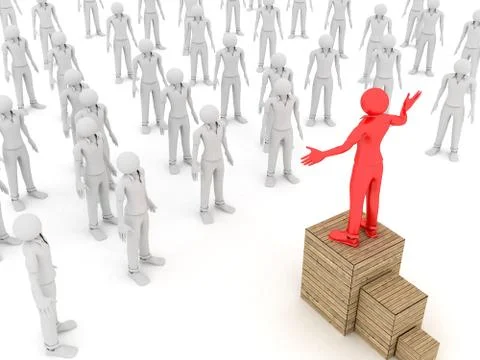 Leader and Crowd Stock Illustration