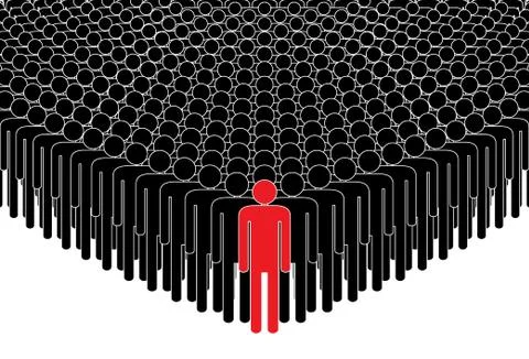 Leader and crowd. Stock Illustration