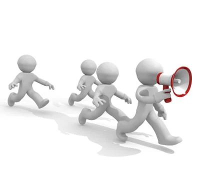 Leader and follower, 3d rendering Stock Illustration