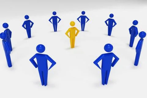 Leader and team. 3d rendering Stock Illustration