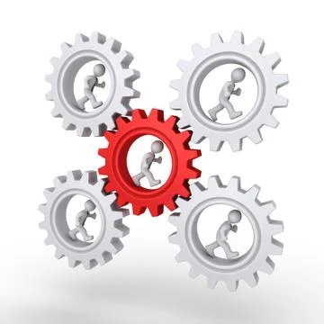 The leader is in the center of the workforce Stock Illustration