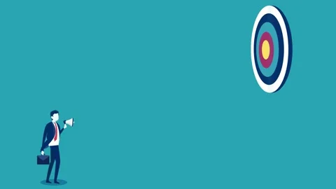 Leader command his employees to run on an arrow Stock Footage 137576145