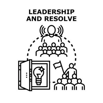 Leader communicating ideas to a team achieving goals Stock Illustration
