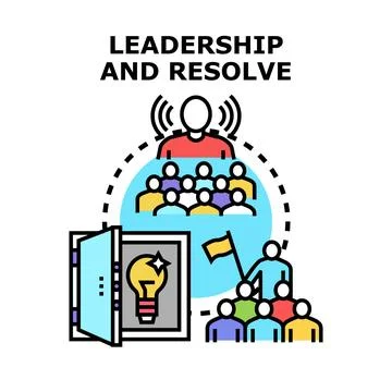 Leader communicating ideas to a team achieving goals Stock Illustration