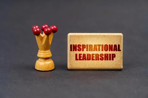 Leader concept. On a black surface there is a chess piece and a wooden block  Stock Illustration