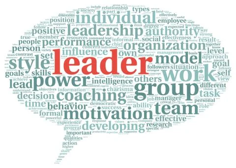 Leader concept in word tag cloud Stock Illustration