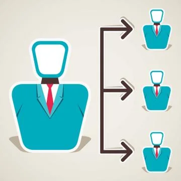 Leader connect his team vector Stock Illustration