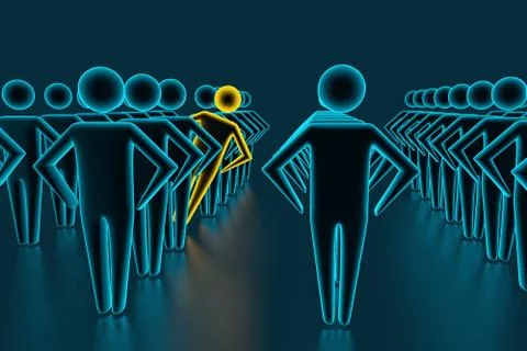 Leader in front of team of successful executives. A team of successful Stock Illustration