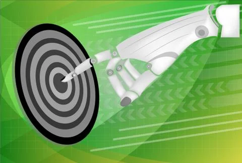 Leader hand working pressing on target goal concept Stock Illustration