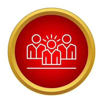 Leader having idea among team members icon Stockillustratie