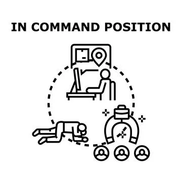 Leader holding command position attracting business team Stock Illustration