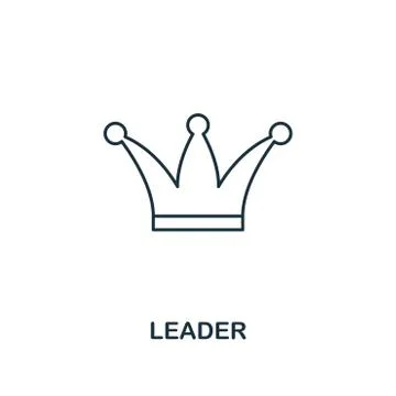Leader icon. Outline style thin design from business icons collection. Pixel Stock Illustration