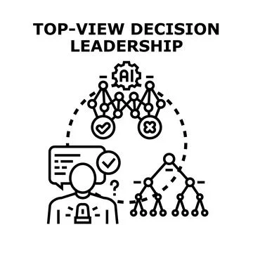 Leader making strategic decisions with artificial intelligence analysis Stock Illustration