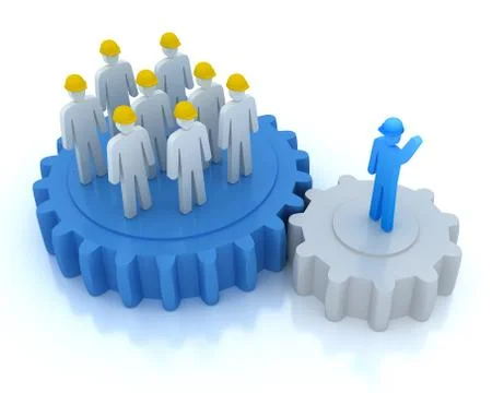 Leader is managing his work team イラスト素材