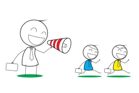 Leader megaphone Stock Illustration