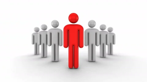 Leader moves forward, White background, created in 4K Stock Footage 48827530