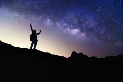 Leader at night Foto stock