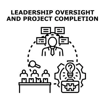 Leader overseeing project completion and team collaboration Stock Illustration