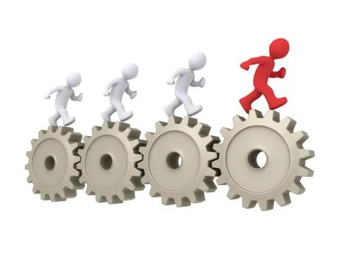The leader is running in front of others Stock Illustration