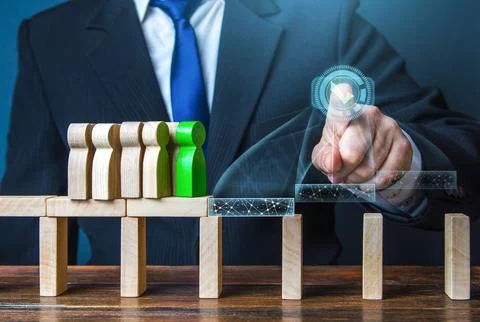 Leader sets further development direction of his business. Creation of cond.. Stock Photos