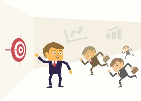 Leader shows target Stock Illustration