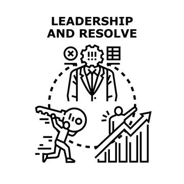 Leader solving problems reaching business success concept Stock Illustration