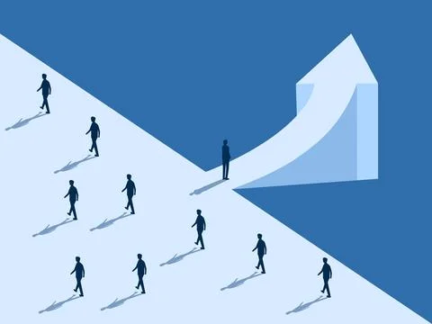 Leader thinks differently, Businessman steps into a new path for business o.. Stock Illustration