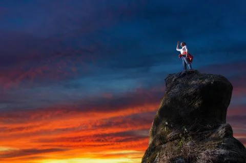 Leader on top. Foto stock